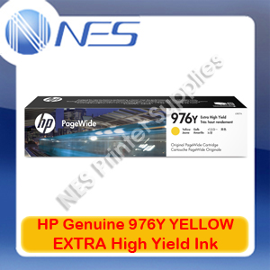 HP Genuine #976Y YELLOW EXTRA High Yield Ink Cartridge for PageWide Pro P55250dw/P57750dw/552dw/577dw (L0R07A)